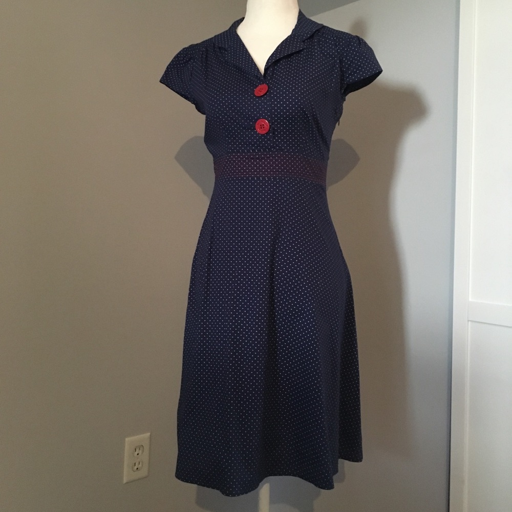 Very feminine nautical themed day dress